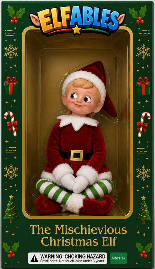 Holly Elfable gift box - Christmas elf doll packaging