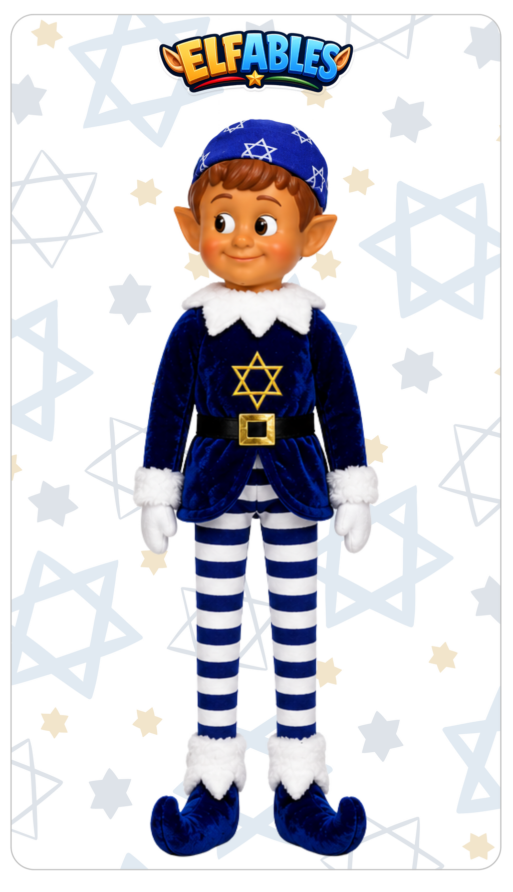 Geltie Hanukkah elf doll - Elfables poseable plush Hanukkah toy for kids ages 3+