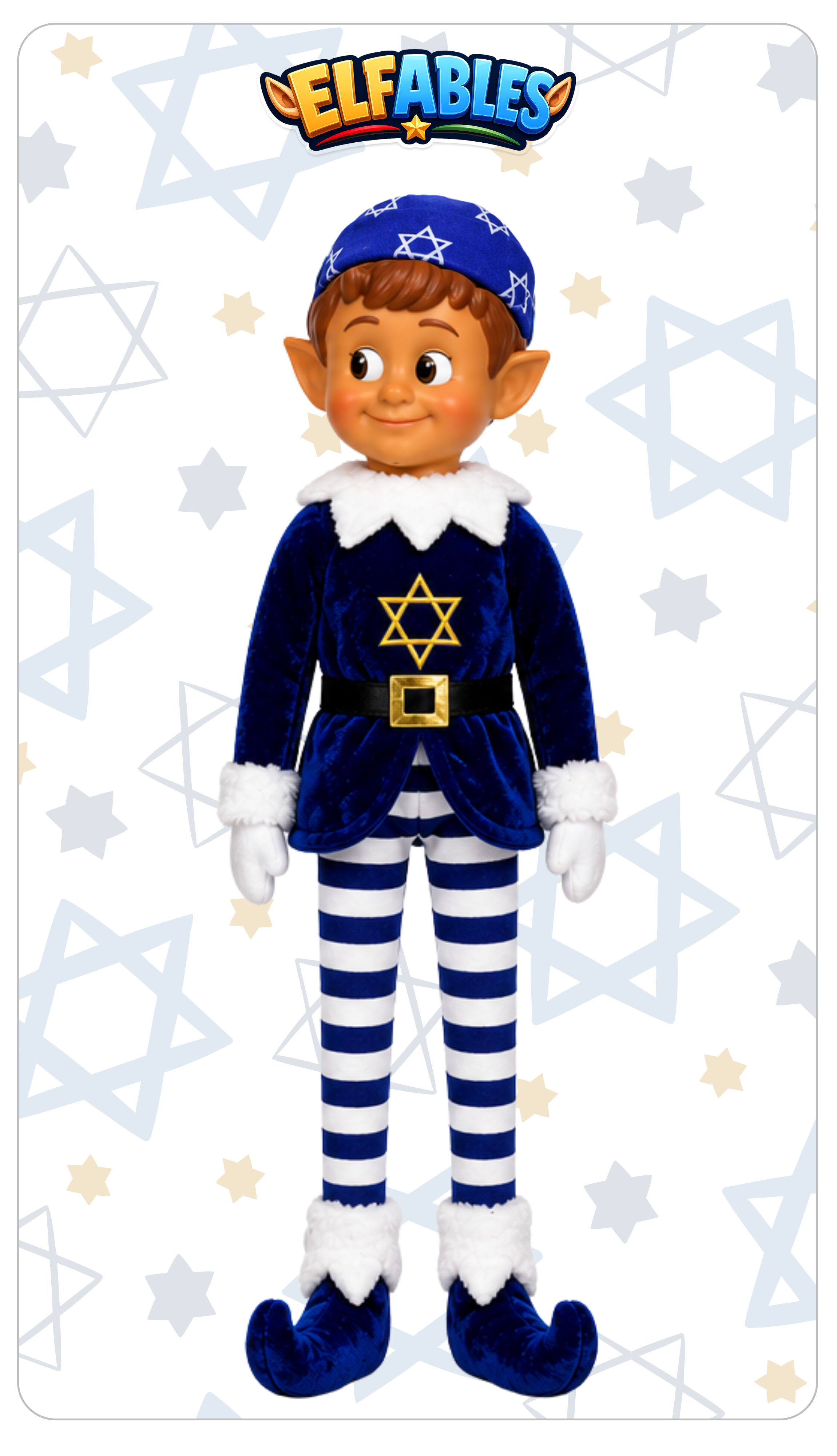 Geltie Hanukkah elf doll - Elfables poseable plush Hanukkah toy for kids ages 3+