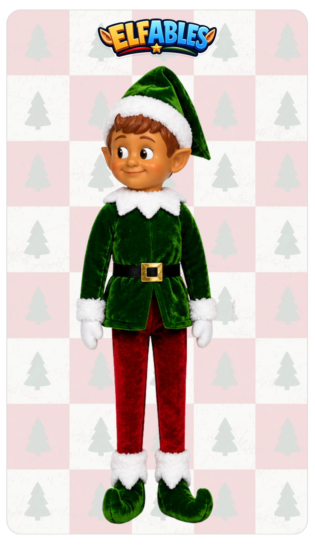 Jolly Christmas elf doll - Elfables poseable plush elf toy for kids ages 3+