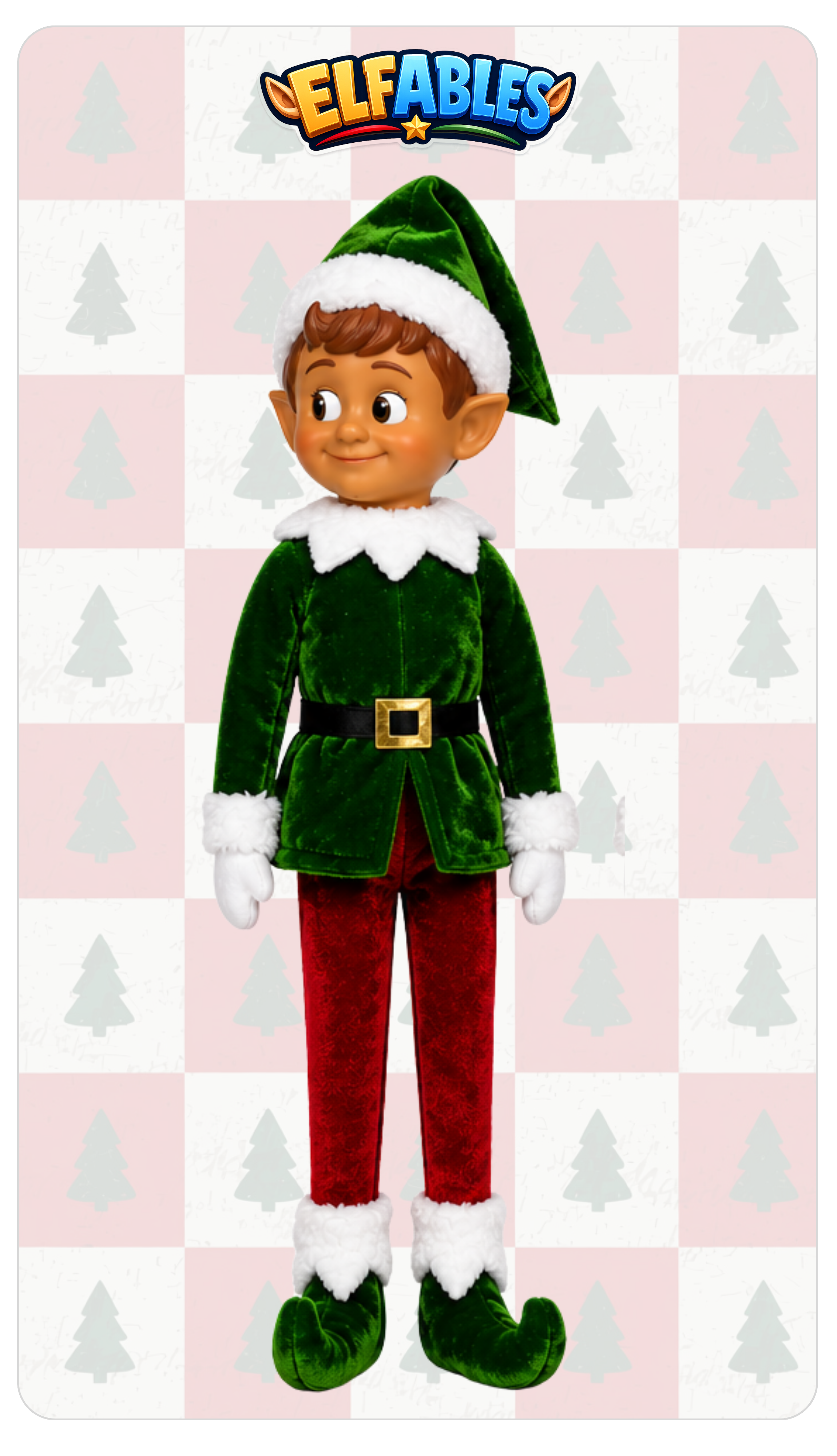 Jolly Christmas elf doll - Elfables poseable plush elf toy for kids ages 3+